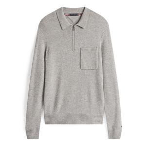 Tommy Hilfiger Pure Lambswool Zip Placket Polo Jumper